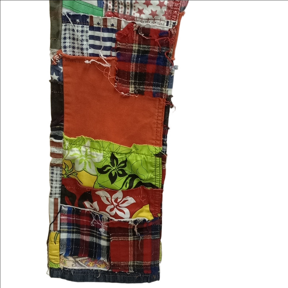 BIEPA MULTICOLORED MEN'S STRAIGHT JEANS WITH DIFFERENT FABRICS PATCHWORK ART - Picture 5 of 16